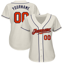 Load image into Gallery viewer, Custom Cream Orange-Navy Authentic Baseball Jersey
