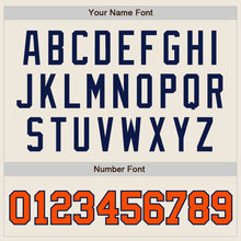 Load image into Gallery viewer, Custom Cream Orange-Navy Authentic Baseball Jersey
