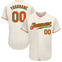 Load image into Gallery viewer, Custom Cream Orange-Kelly Green Authentic Baseball Jersey
