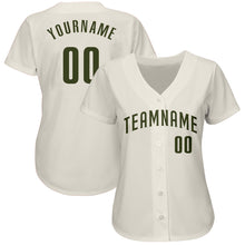 Load image into Gallery viewer, Custom Cream Olive Authentic Baseball Jersey
