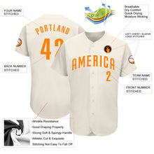 Load image into Gallery viewer, Custom Cream Bay Orange Authentic Baseball Jersey
