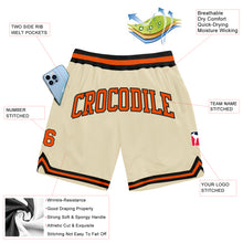 Load image into Gallery viewer, Custom Cream Orange-Black Authentic Throwback Basketball Shorts
