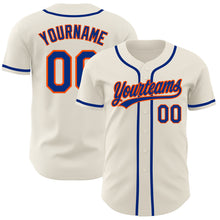 Load image into Gallery viewer, Custom Cream Royal-Orange Authentic Baseball Jersey
