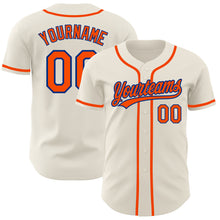 Load image into Gallery viewer, Custom Cream Orange-Royal Authentic Baseball Jersey
