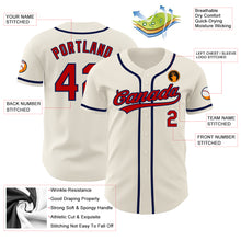 Load image into Gallery viewer, Custom Cream Red-Navy Authentic Baseball Jersey
