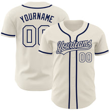Load image into Gallery viewer, Custom Cream Cream-Navy Authentic Baseball Jersey
