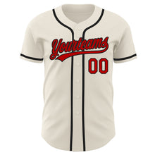 Load image into Gallery viewer, Custom Cream Red-Black Authentic Baseball Jersey
