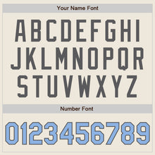 Load image into Gallery viewer, Custom Cream Light Blue-Steel Gray Authentic Baseball Jersey
