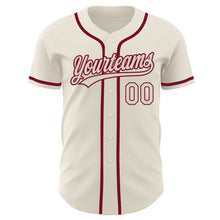 Load image into Gallery viewer, Custom Cream Cream-Crimson Authentic Baseball Jersey
