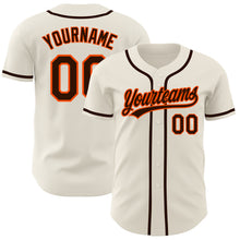 Load image into Gallery viewer, Custom Cream Brown-Orange Authentic Baseball Jersey
