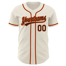 Load image into Gallery viewer, Custom Cream Black-Orange Authentic Baseball Jersey
