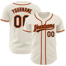 Load image into Gallery viewer, Custom Cream Black-Orange Authentic Baseball Jersey
