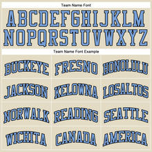 Load image into Gallery viewer, Custom Cream Black Pinstripe Blue Authentic Basketball Jersey
