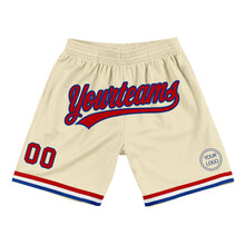 Load image into Gallery viewer, Custom Cream Red-Royal Authentic Throwback Basketball Shorts
