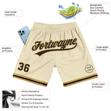 Load image into Gallery viewer, Custom Cream Black-Old Gold Authentic Throwback Basketball Shorts
