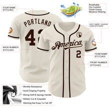 Load image into Gallery viewer, Custom Cream Brown Authentic Baseball Jersey
