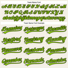Load image into Gallery viewer, Custom Cream Black Pinstripe Neon Green Authentic Baseball Jersey
