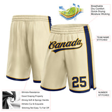 Load image into Gallery viewer, Custom Cream Navy-Gold Authentic Basketball Shorts
