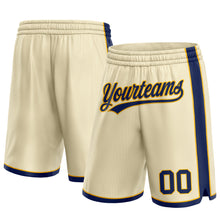 Load image into Gallery viewer, Custom Cream Navy-Gold Authentic Basketball Shorts
