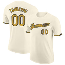 Load image into Gallery viewer, Custom Cream Old Gold-Black Performance T-Shirt

