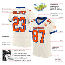 Load image into Gallery viewer, Custom Cream Orange-Royal Mesh Authentic Football Jersey
