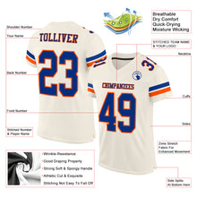 Load image into Gallery viewer, Custom Cream Royal-Orange Mesh Authentic Football Jersey
