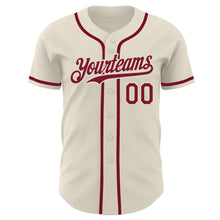 Load image into Gallery viewer, Custom Cream Crimson Authentic Baseball Jersey
