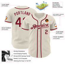 Load image into Gallery viewer, Custom Cream Crimson Authentic Baseball Jersey
