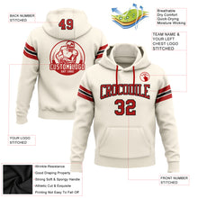 Load image into Gallery viewer, Custom Stitched Cream Red-Black Football Pullover Sweatshirt Hoodie
