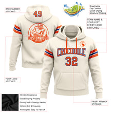 Load image into Gallery viewer, Custom Stitched Cream Orange-Royal Football Pullover Sweatshirt Hoodie
