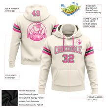 Load image into Gallery viewer, Custom Stitched Cream Pink-Kelly Green Football Pullover Sweatshirt Hoodie
