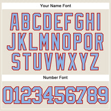 Load image into Gallery viewer, Custom Cream Light Blue-Red Authentic Baseball Jersey
