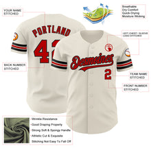 Load image into Gallery viewer, Custom Cream Red-Black Authentic Baseball Jersey
