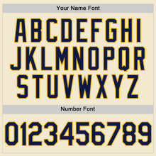 Load image into Gallery viewer, Custom Cream Navy-Gold Authentic Throwback Baseball Jersey
