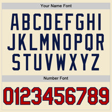 Load image into Gallery viewer, Custom Cream Red-Navy Authentic Throwback Baseball Jersey
