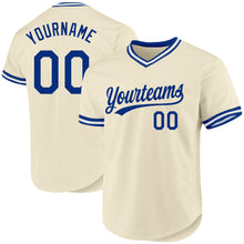 Load image into Gallery viewer, Custom Cream Royal-White Authentic Throwback Baseball Jersey
