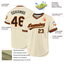 Load image into Gallery viewer, Custom Cream Black Orange-Old Gold Authentic Throwback Baseball Jersey
