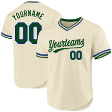 Load image into Gallery viewer, Custom Cream Green-Royal Authentic Throwback Baseball Jersey
