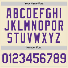 Load image into Gallery viewer, Custom Cream Purple-White Authentic Throwback Baseball Jersey
