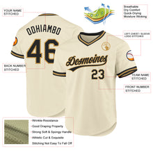 Load image into Gallery viewer, Custom Cream Black-Old Gold Authentic Throwback Baseball Jersey
