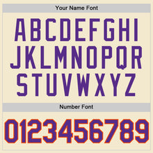 Load image into Gallery viewer, Custom Cream Purple-Orange Authentic Throwback Baseball Jersey
