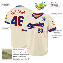 Load image into Gallery viewer, Custom Cream Royal-Red Authentic Throwback Baseball Jersey
