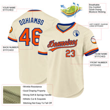 Load image into Gallery viewer, Custom Cream Orange-Royal Authentic Throwback Baseball Jersey
