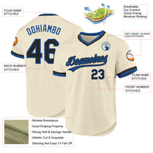 Load image into Gallery viewer, Custom Cream Black-Blue Authentic Throwback Baseball Jersey
