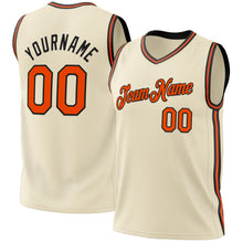 Load image into Gallery viewer, Custom Cream Orange-Black Authentic Throwback Basketball Jersey
