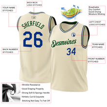 Load image into Gallery viewer, Custom Cream Royal-Green Authentic Throwback Basketball Jersey
