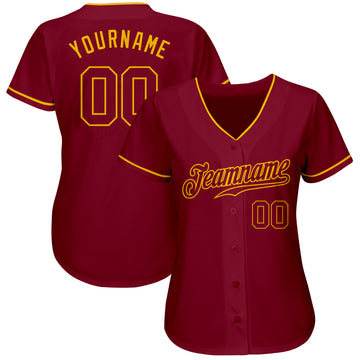 Custom Crimson Crimson-Gold Authentic Baseball Jersey