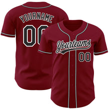 Load image into Gallery viewer, Custom Crimson Black-White Authentic Baseball Jersey
