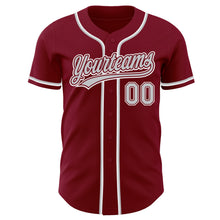 Load image into Gallery viewer, Custom Crimson Gray-White Authentic Baseball Jersey
