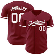 Load image into Gallery viewer, Custom Crimson White Authentic Baseball Jersey
